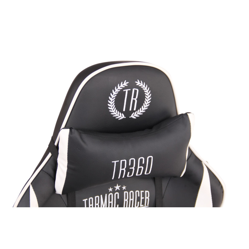 Fauteuil de bureau Limit XM en cuir artificiel noir/blanc