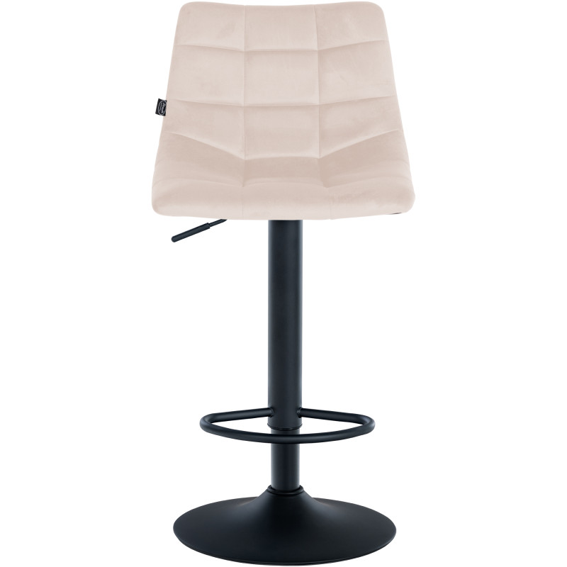 Lot de 2 tabourets de bar Jerry velours beige