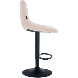 Lot de 2 tabourets de bar Jerry velours beige