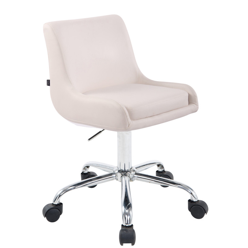 Tabouret de travail Club en cuir artificiel blanc