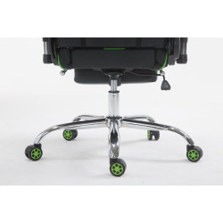 Fauteuil de bureau de course Limit V2 en cuir synthétique avec repose-pieds noir/vert