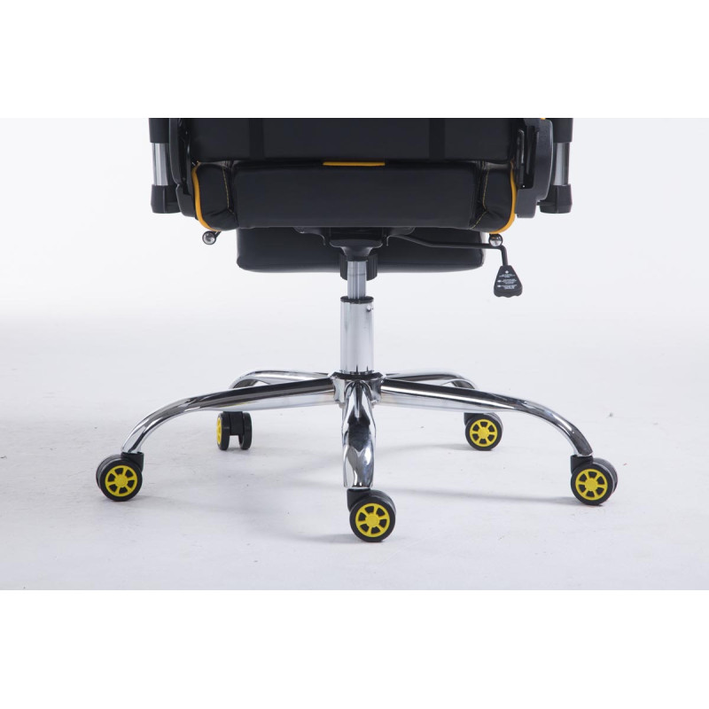 Fauteuil de bureau de course Limit V2 en cuir synthétique avec repose-pieds noir/jaune