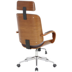 Fauteuil de bureau Dayton noyer/marron