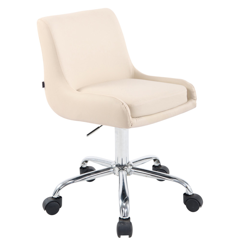 Tabouret de travail Club simili cuir crème