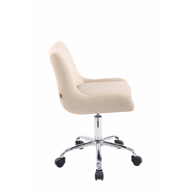 Tabouret de travail Club simili cuir crème