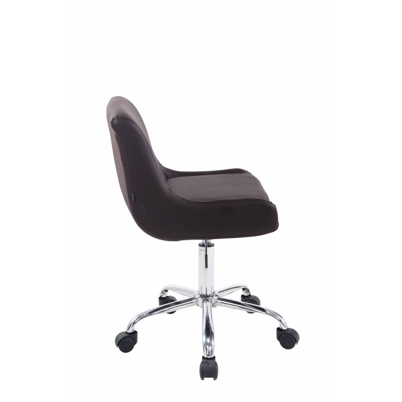 Tabouret de travail Club en cuir artificiel marron