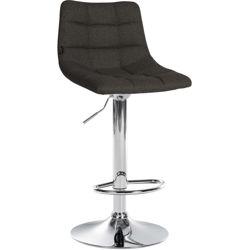 Lot de 2 tabourets de bar Jerry en tissu chromé gris foncé