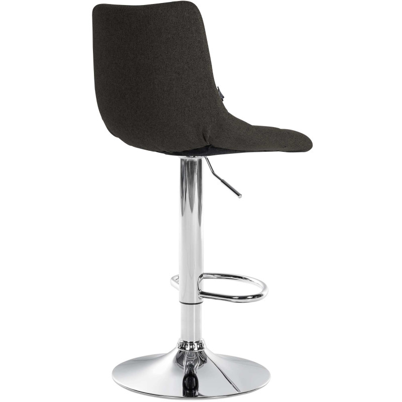 Lot de 2 tabourets de bar Jerry en tissu chromé gris foncé