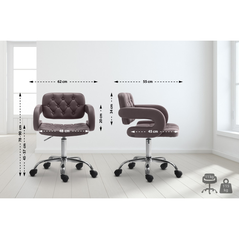Tabouret de travail Dublin, simili cuir marron