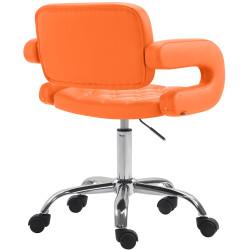 Tabouret de travail Dublin, simili cuir orange