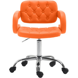 Tabouret de travail Dublin, simili cuir orange