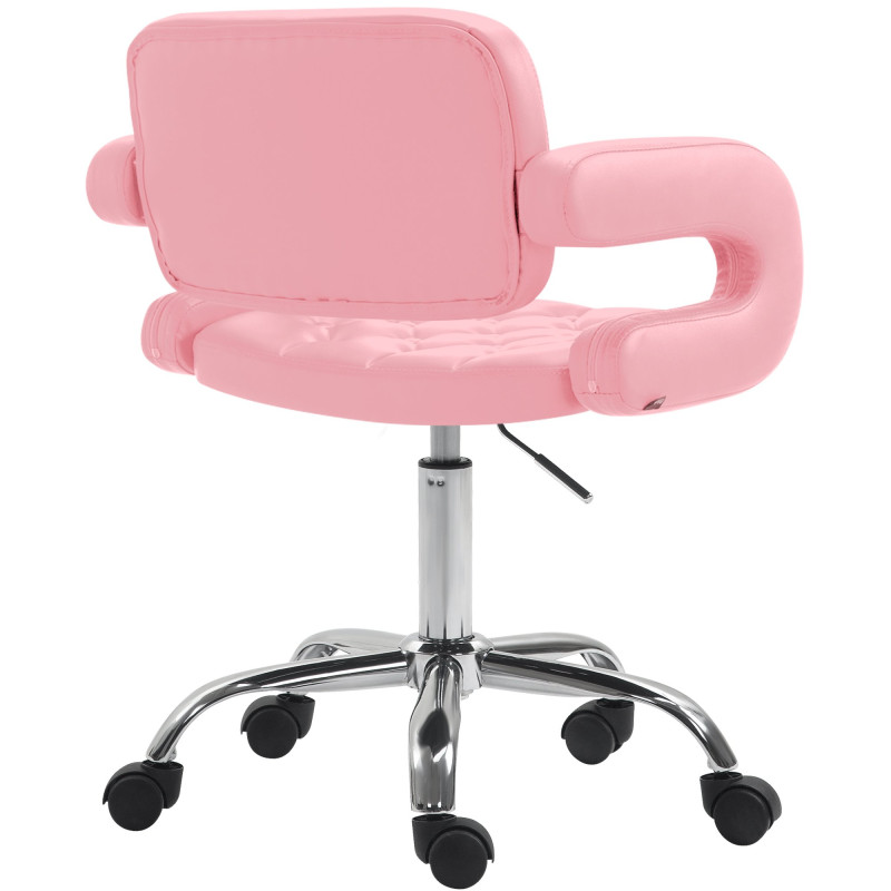 Tabouret de travail Dublin, simili cuir rose