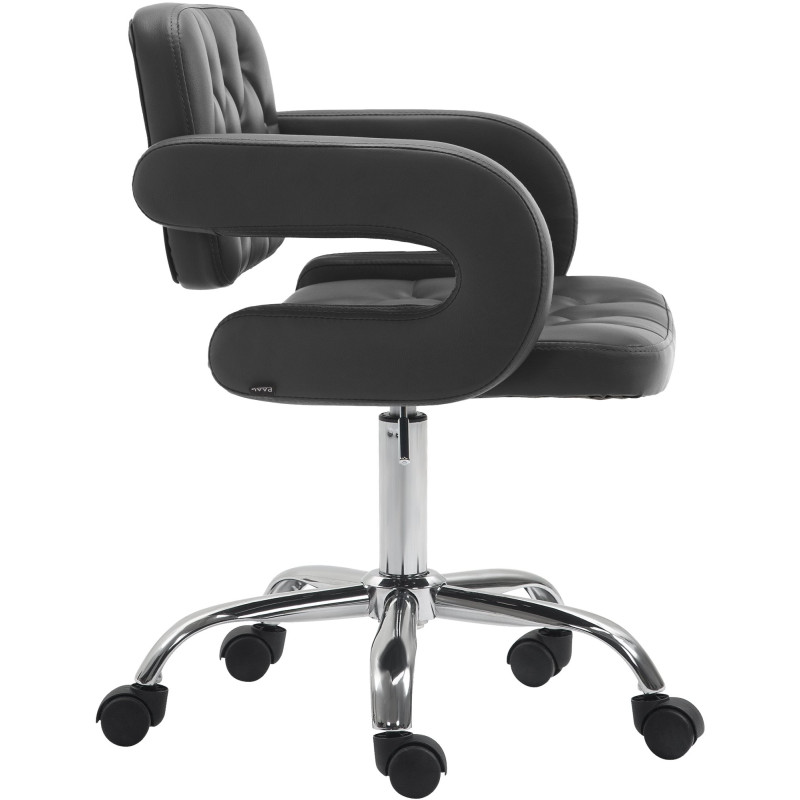 Tabouret de travail Dublin, simili cuir noir