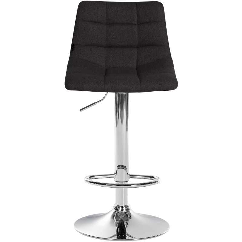 Lot de 2 tabourets de bar Jerry en tissu chromé noir