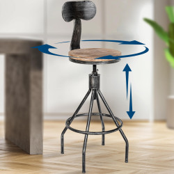 Tabouret de bar Hanam argent antique