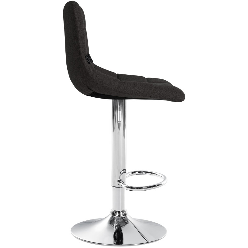 Lot de 2 tabourets de bar Jerry en tissu chromé noir