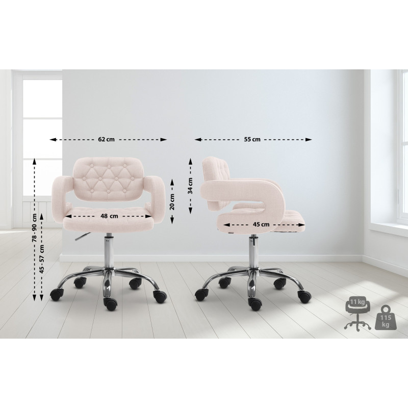Tabouret de travail Dublin en tissu beige
