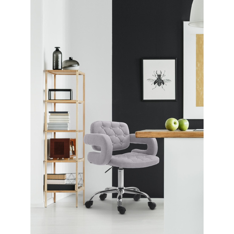 Tabouret de travail Dublin en tissu gris