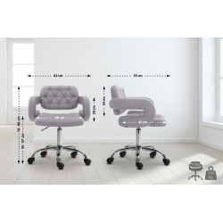 Tabouret de travail Dublin en tissu gris