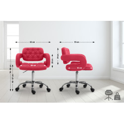 Tabouret de travail en tissu Dublin rouge