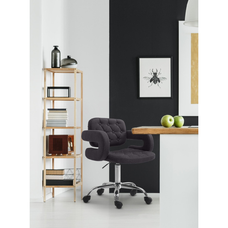 Tabouret de travail Dublin en tissu noir