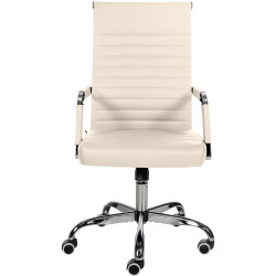 Fauteuil de bureau Amadora, similicuir crème