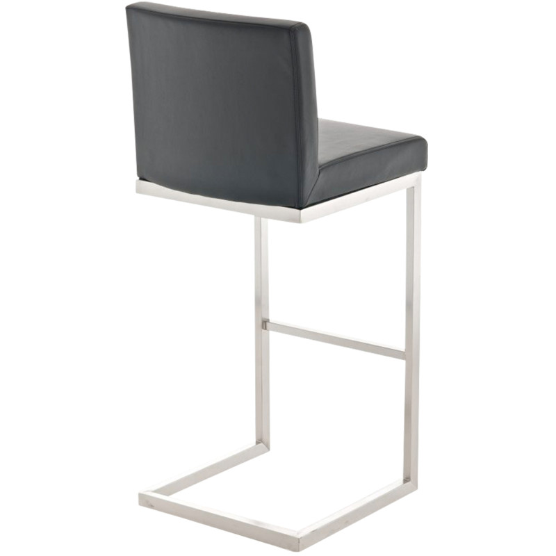 Lot de 2 tabourets de bar Paros, simili cuir noir