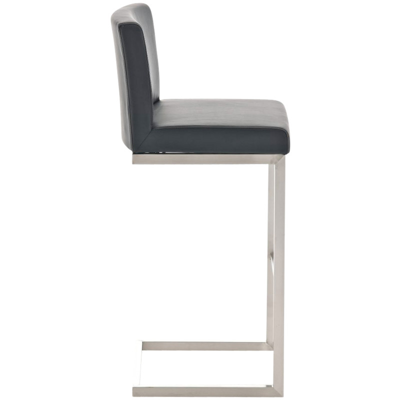 Lot de 2 tabourets de bar Paros, simili cuir noir