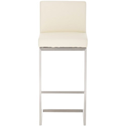 Ensemble de 2 tabourets de bar Paros en similicuir crème
