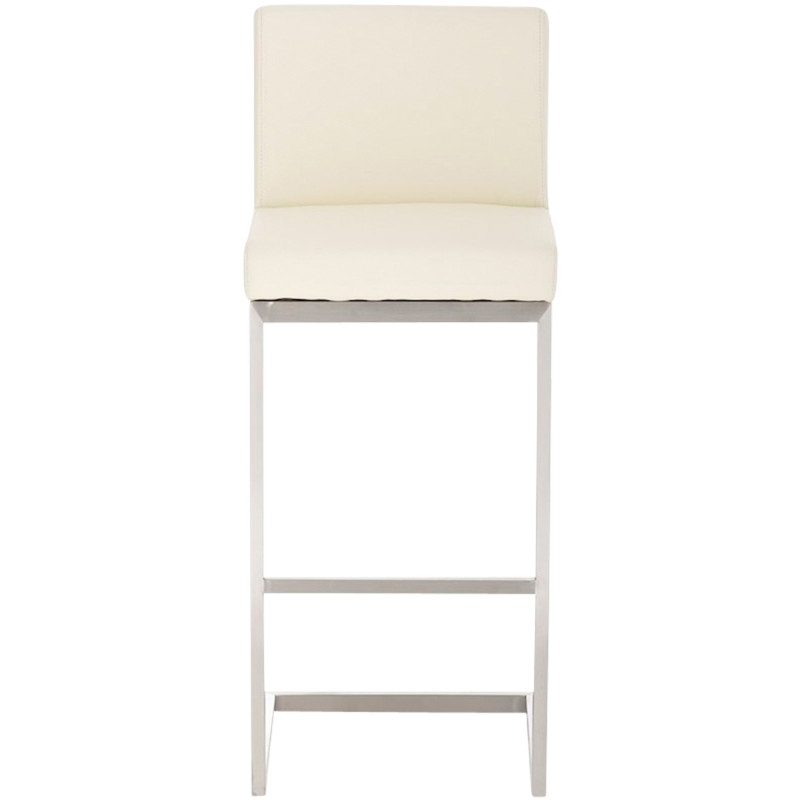 Ensemble de 2 tabourets de bar Paros en similicuir crème