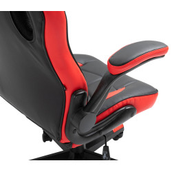 Fauteuil de bureau Omis en cuir artificiel noir/rouge