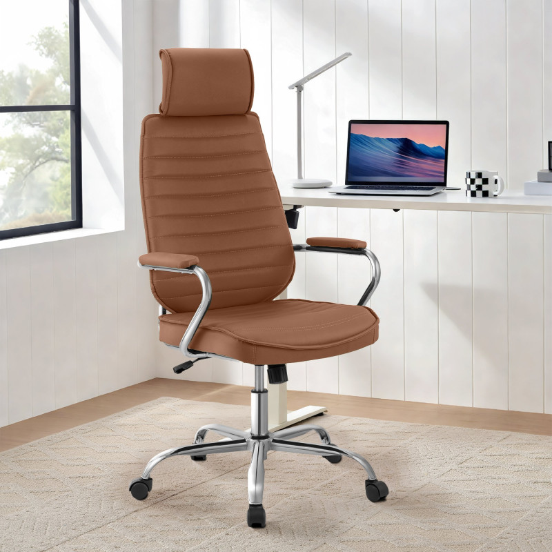 Fauteuil de bureau Rako marron clair