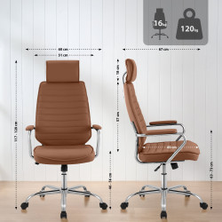 Fauteuil de bureau Rako marron clair