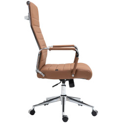 Fauteuil de bureau Columbus en cuir véritable marron clair