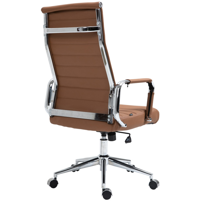 Fauteuil de bureau Columbus en cuir véritable marron clair