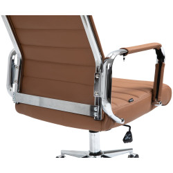 Fauteuil de bureau Columbus en cuir véritable marron clair