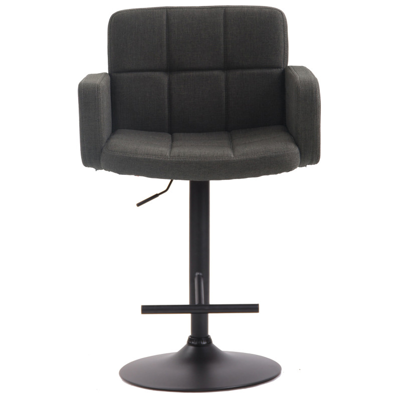 Tabouret de bar Los Angeles, tissu noir gris foncé