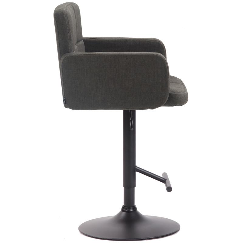 Tabouret de bar Los Angeles, tissu noir gris foncé
