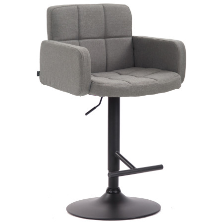 Sgabello Los Angeles in tessuto grigio,nero