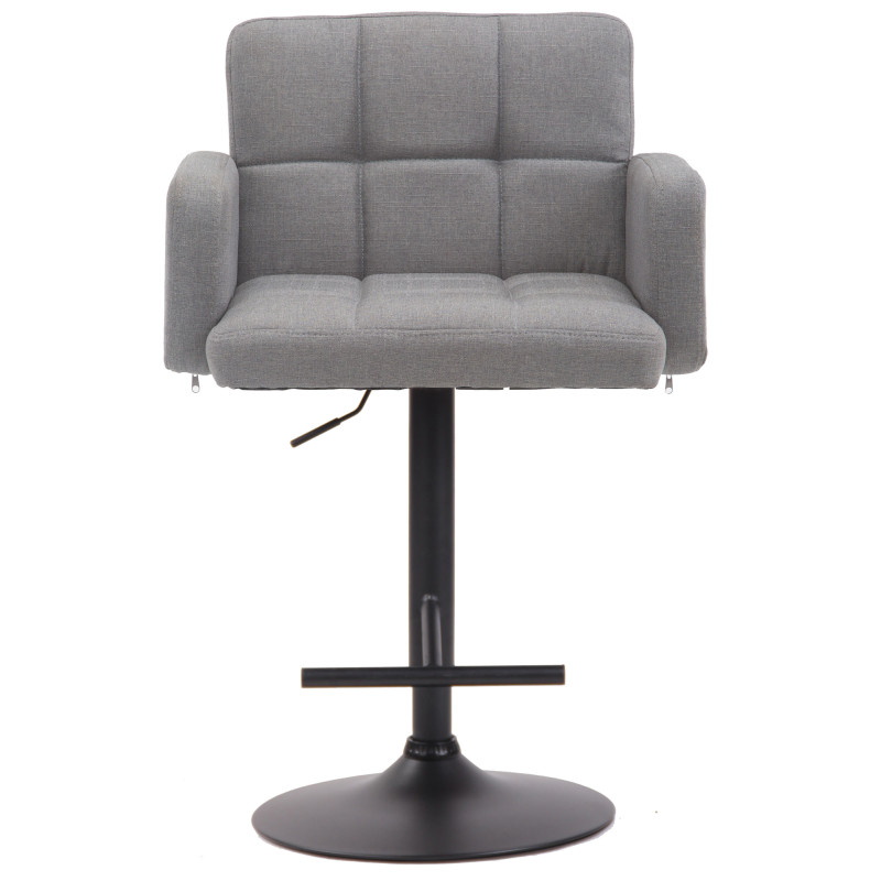 Sgabello Los Angeles in tessuto grigio,nero