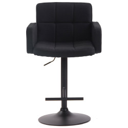 Tabouret de bar Los Angeles, tissu noir noir