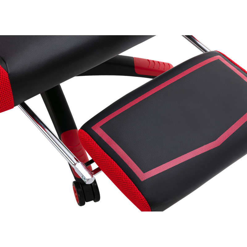 Fauteuil de bureau Clovis simili cuir noir/rouge