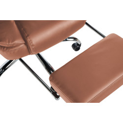Fauteuil de bureau Oxygen en cuir artificiel marron clair