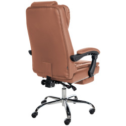 Fauteuil de bureau Oxygen en cuir artificiel marron clair