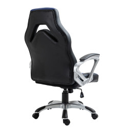 Fauteuil de bureau Foxton, noir/bleu, similicuir