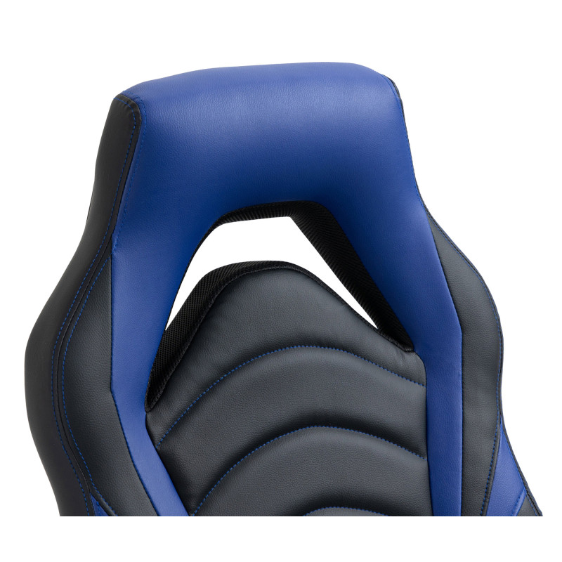 Fauteuil de bureau Foxton, noir/bleu, similicuir