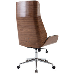 Fauteuil de bureau Breda en cuir artificiel noyer/noir