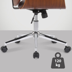 Fauteuil de bureau Kemberg, cuir artificiel, noyer/marron