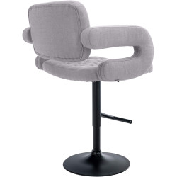 Tabouret de bar Dublin, tissu noir gris