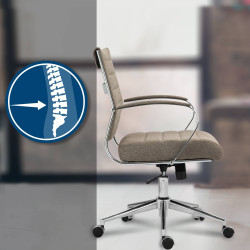 Fauteuil de bureau Oakland tissu taupe